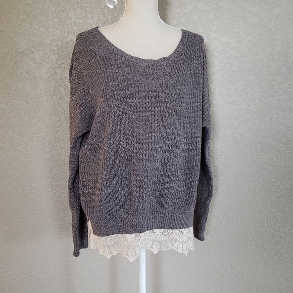 Pins & Needles Sweaters - Pins And Needles lace hem sweater